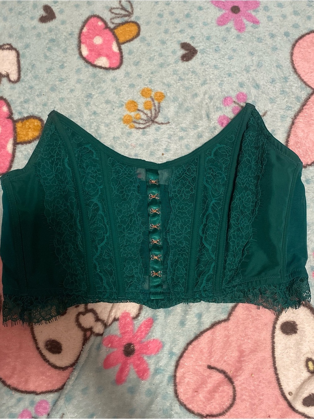 Emerald Lace Longline Bustier Top